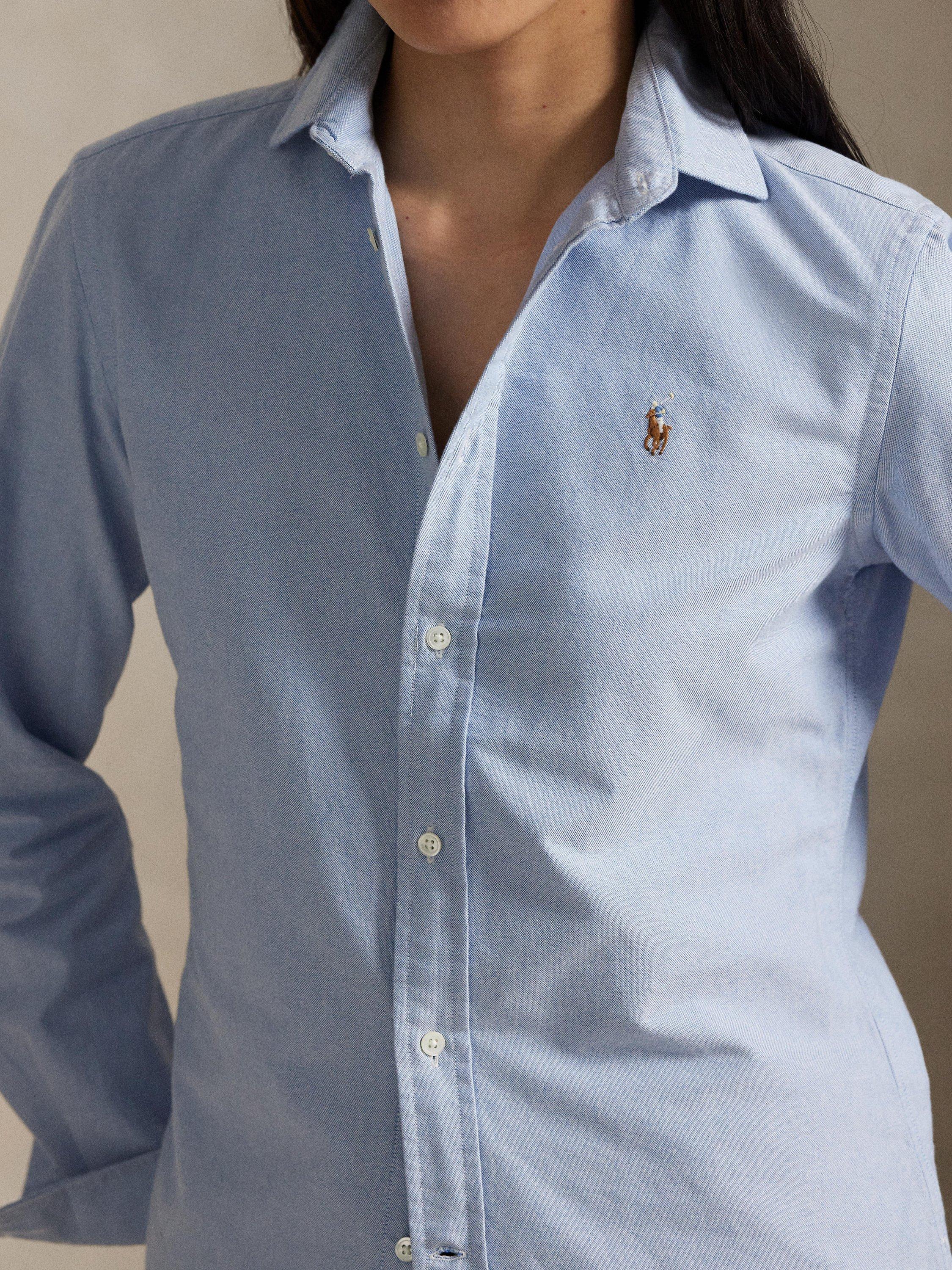 Product image 3 of 4, which shows Polo Ralph Lauren Slim Fit Oxford Shirt, Light Blue, 6