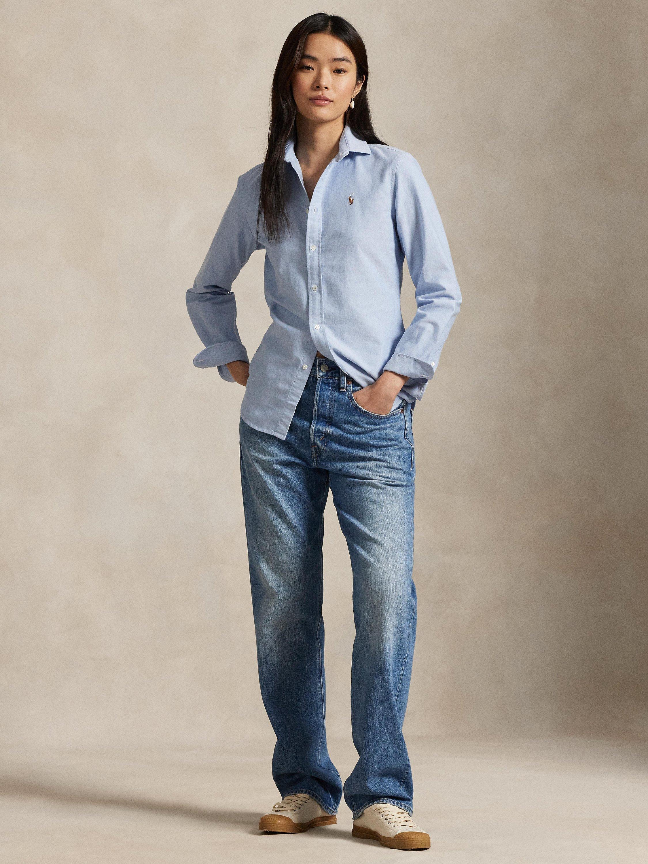 Product image 4 of 4, which shows Polo Ralph Lauren Slim Fit Oxford Shirt, Light Blue, 6