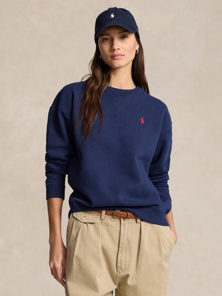 Polo Ralph Lauren Fleece Crew Neck Sweatshirt, Navy - view 2, Navy