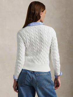 Polo Ralph Lauren Round Neck Cable Knit Cardigan - view 2, White