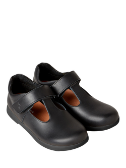 Zig+Star Kids' T-Bar Shoes, Black Leather - view 2, Black Leather