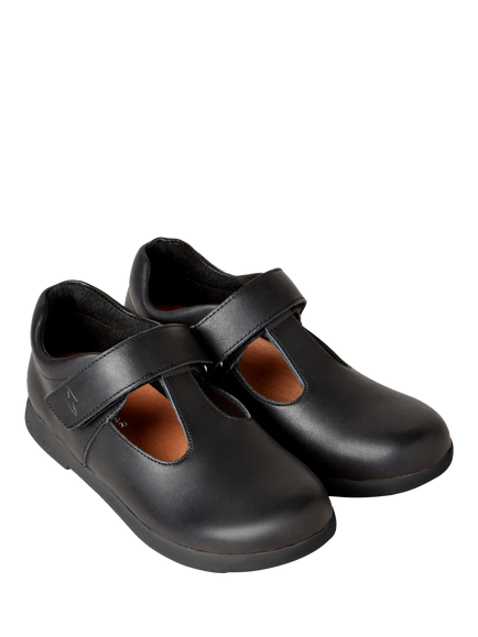 Zig+Star Kids' T-Bar Shoes, Black Leather - view 2, Black Leather