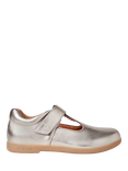 Zig+Star Kids' Metallic T-Bar Shoes, Pewter Leather