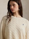 Polo Ralph Lauren Julianna Cable Knit Wool Rich Jumper, Cream