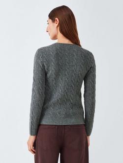 Polo Ralph Lauren Julianna Cable Knit Wool Rich Jumper, Grey - view 2, Grey