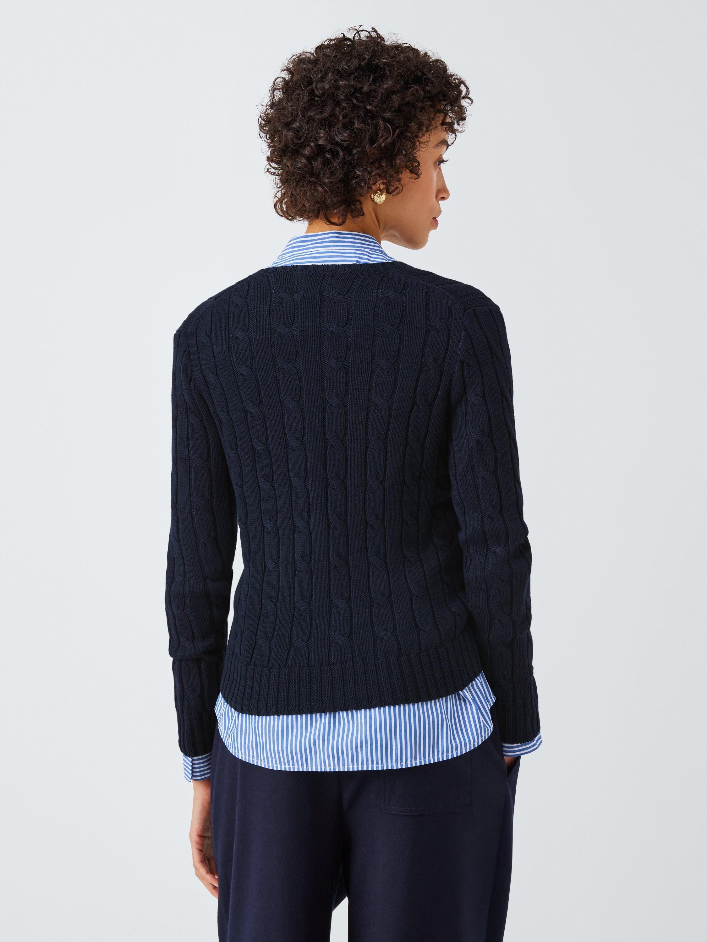 Polo Ralph Lauren Kimberly Cotton Cable Knit Jumper, Hunter Navy