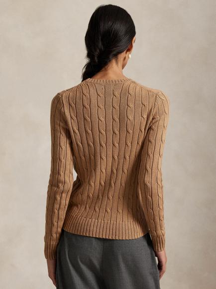 Polo Ralph Lauren Cable Knit Crew Neck Jumper - view 2, Brown