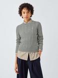Polo Ralph Lauren Cable Knit Crew Neck Jumper, Grey