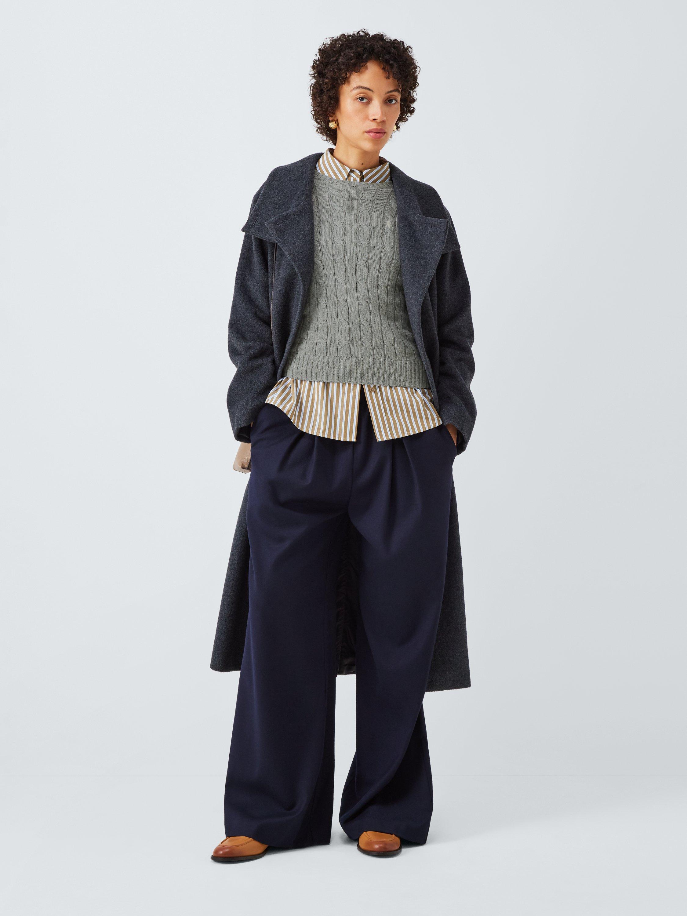 Product image 3 of 6, which shows Polo Ralph Lauren Cable Knit Crew Neck Jumper, Grey, XXS