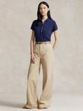 Polo Ralph Lauren Julie Slim Fit Short Sleeve Cotton Polo Shirt, Navy