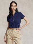 Polo Ralph Lauren Julie Slim Fit Short Sleeve Cotton Polo Shirt, Navy