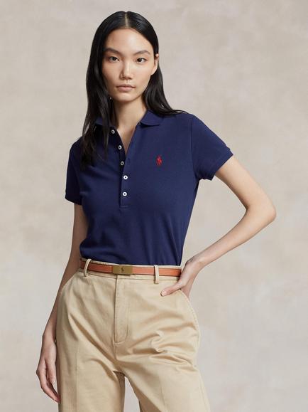 Polo Ralph Lauren Julie Slim Fit Short Sleeve Cotton Polo Shirt, Navy, Navy