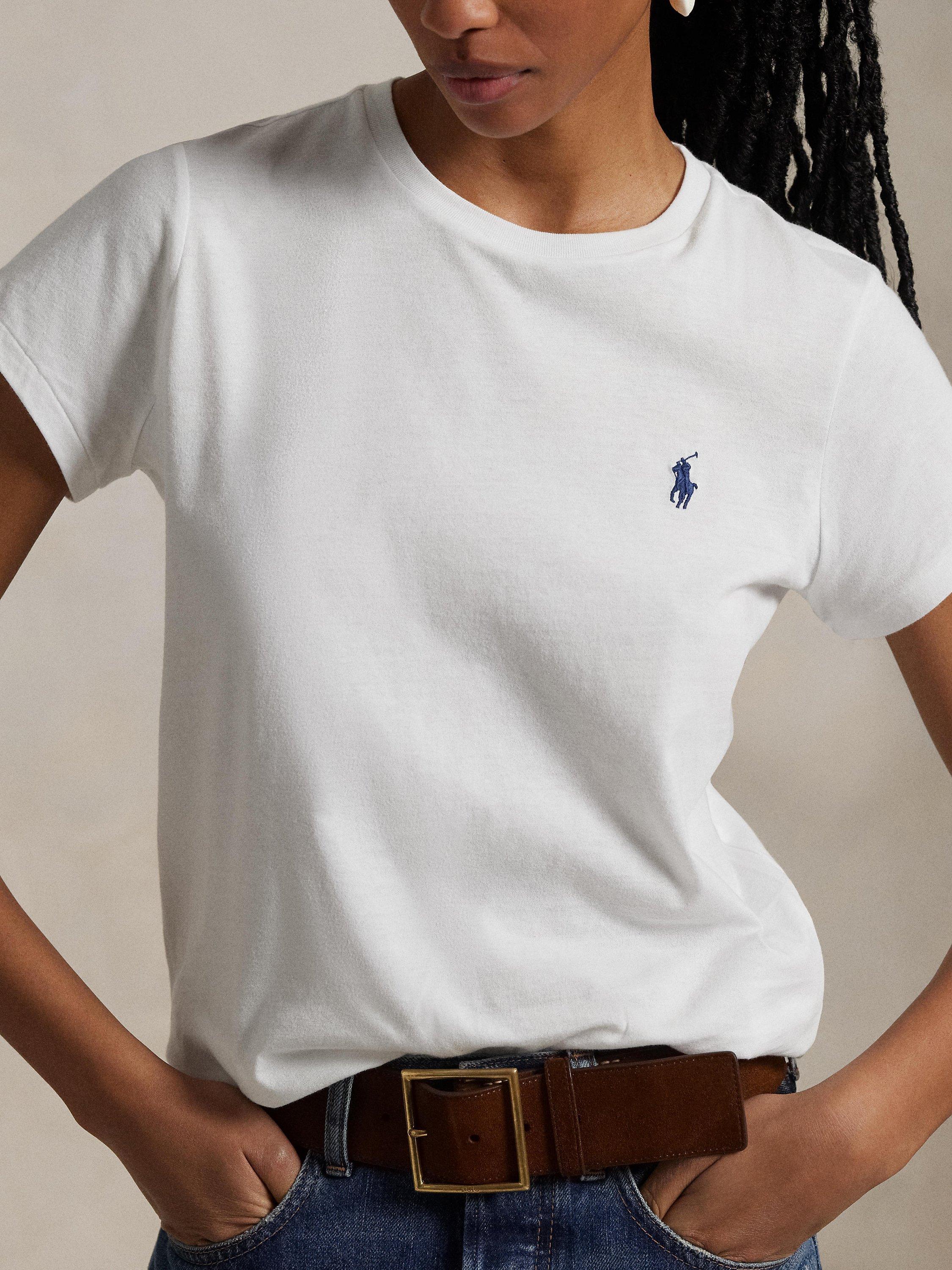 Product image 3 of 4, which shows Ralph Lauren Cotton Crew Neck T-Shirt, White, XXS