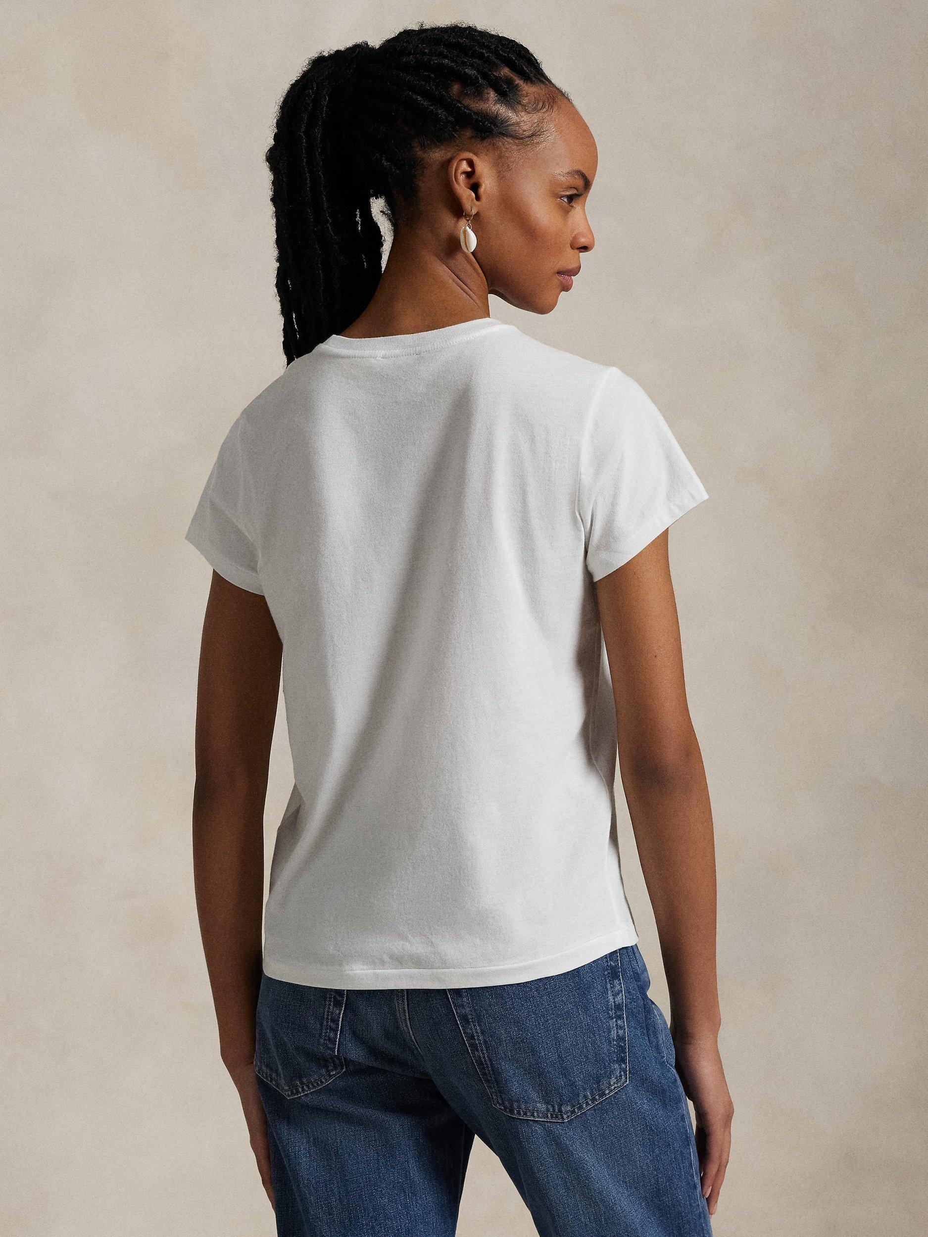 Product image 4 of 4, which shows Ralph Lauren Cotton Crew Neck T-Shirt, White, XXS
