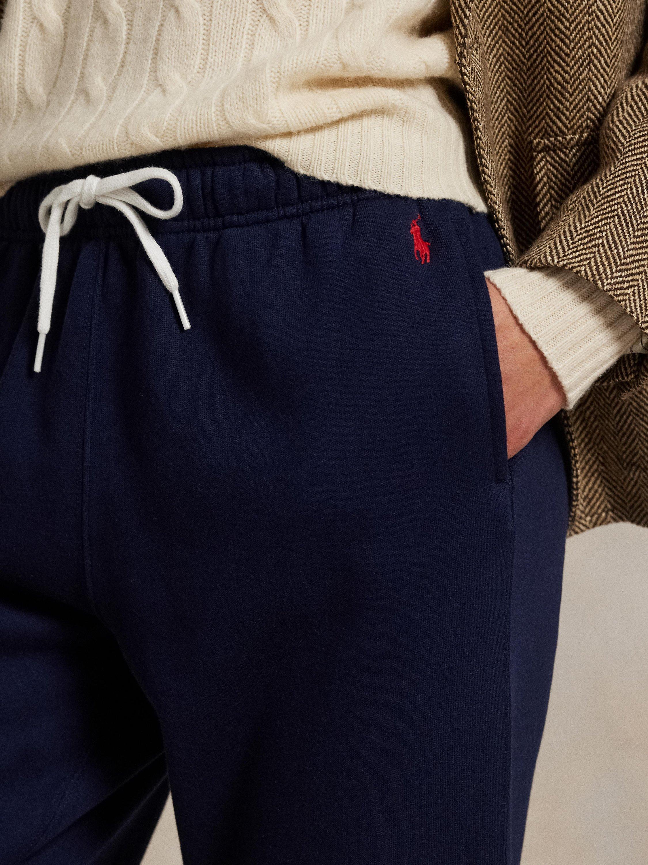 Product image 4 of 8, which shows Polo Ralph Lauren Cotton Blend Fleece Athletic Trousers, Navy, XXS
