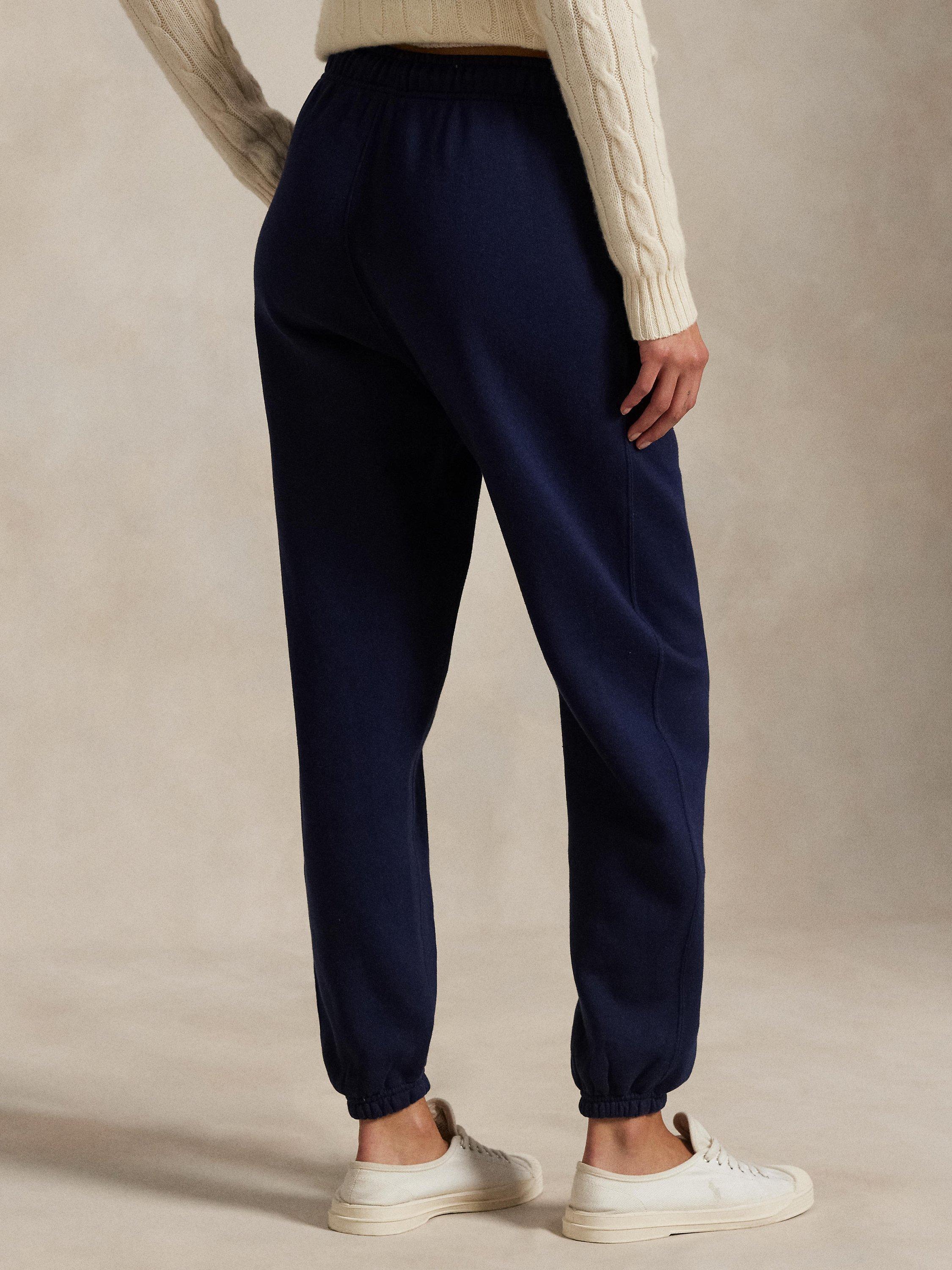 Product image 8 of 8, which shows Polo Ralph Lauren Cotton Blend Fleece Athletic Trousers, Navy, XXS