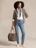 Polo Ralph Lauren Herringbone Linen Blend Blazer, Brown/Cream