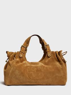 Gerard Darel Chiara Suede Shoulder Bag, Wheat, Wheat
