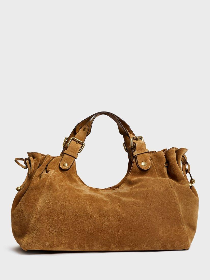 Product image 2 of 4, which shows Gerard Darel Chiara Suede Shoulder Bag, Wheat