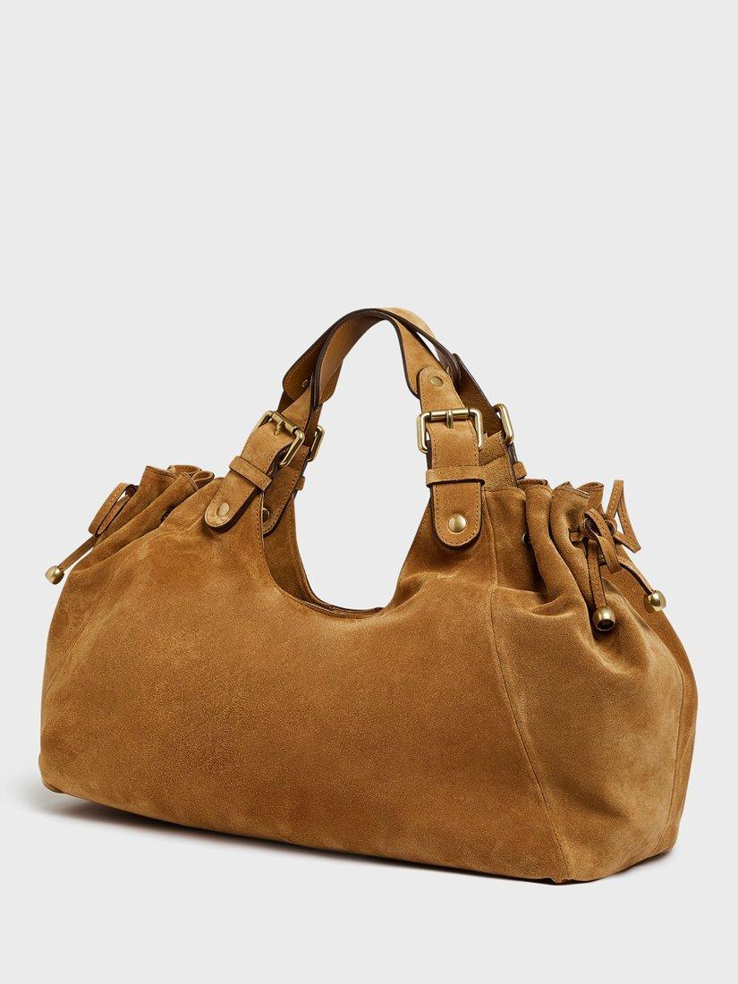 Product image 3 of 4, which shows Gerard Darel Chiara Suede Shoulder Bag, Wheat