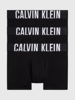 Calvin Klein Intense Power Waistband Trunks, Pack of 3, Black, Black
