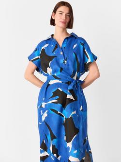 Whistles Abstract Blooms Line Dress, Blue/Multi, Blue/Multi