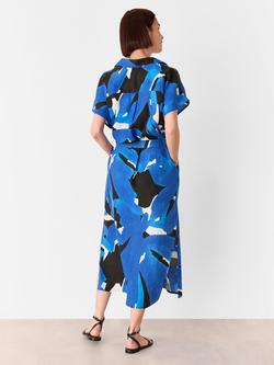 Whistles Abstract Blooms Line Dress, Blue/Multi - view 2, Blue/Multi