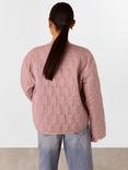 Whistles Petite Maya Quilted Jacket, Dusty Pink