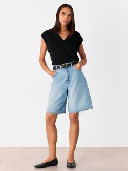 Whistles Authentic Knee Length Denim Shorts, Light Wash, Light Wash