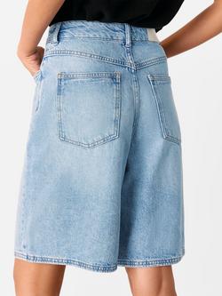 Whistles Authentic Knee Length Denim Shorts, Light Wash - view 2, Light Wash