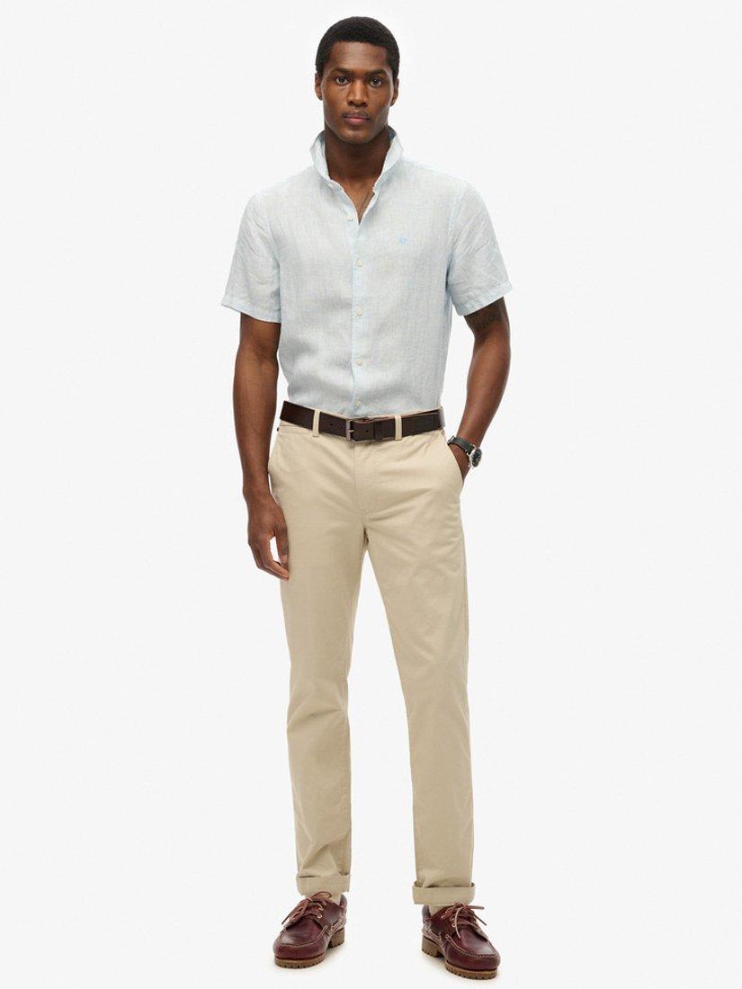 Product image 3 of 5, which shows Superdry Embroidered Vacation Linen Shirt, Blue, S