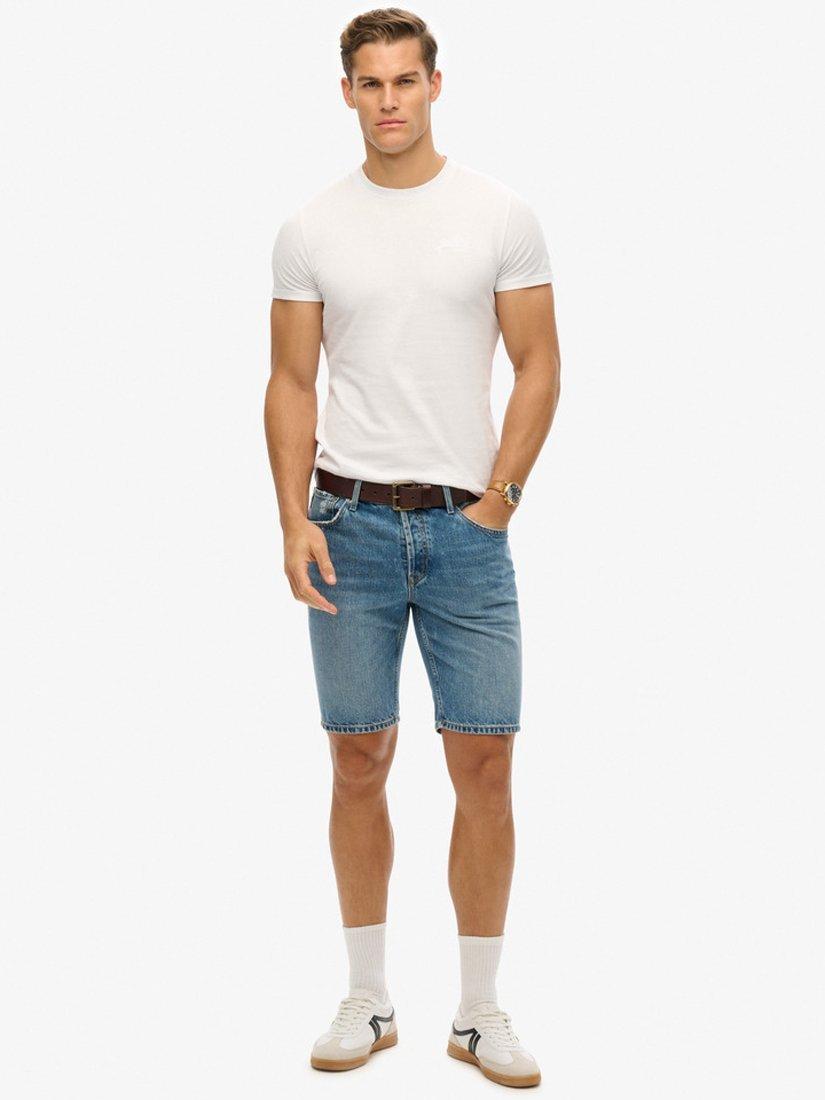 Superdry Vintage Straight Shorts, Vintage Mid Blue