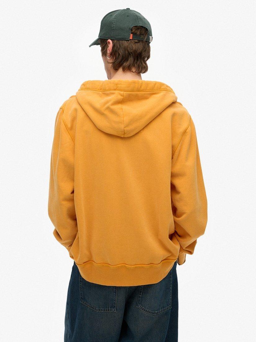 Product image 2 of 4, which shows Superdry Vintage Athletic Zip Front Cotton Hoodie, Track Gold, S