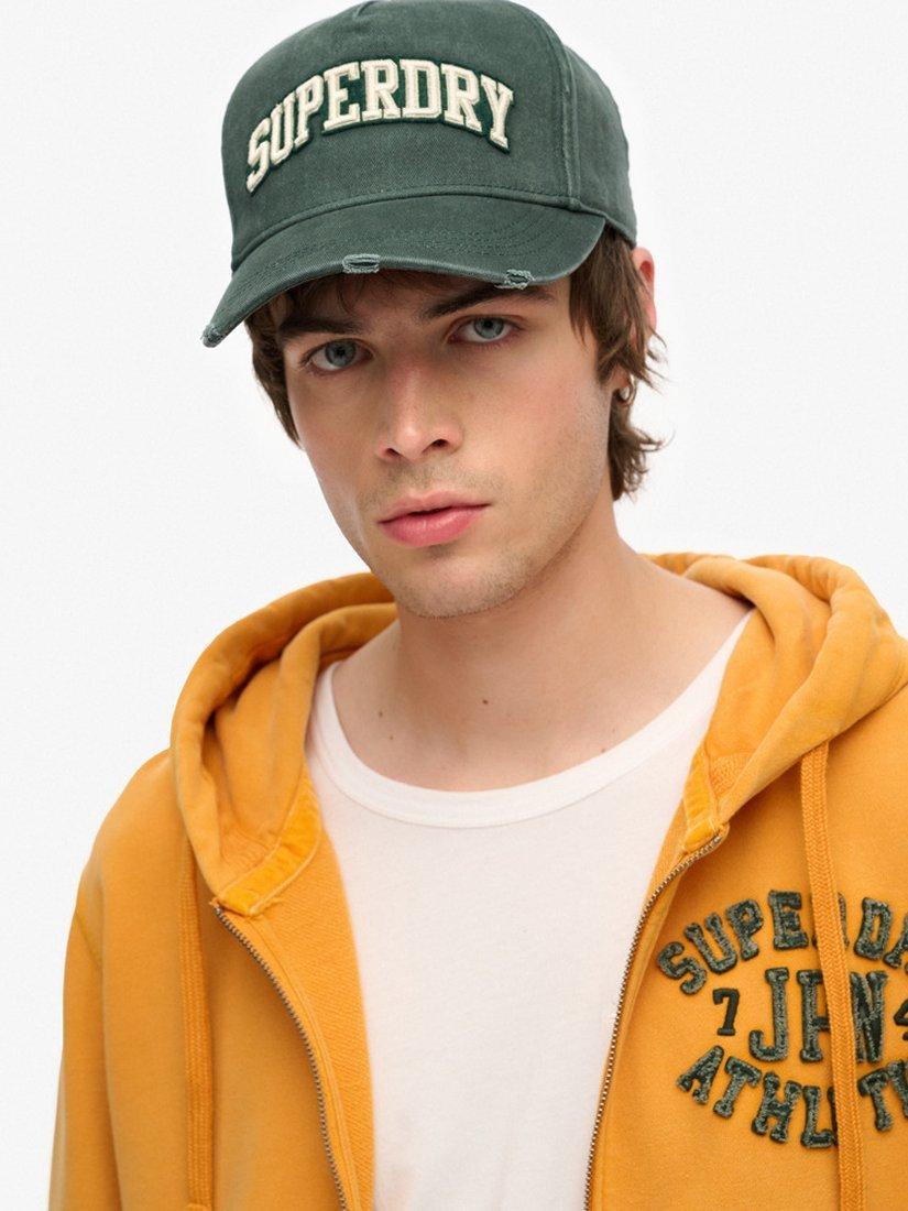 Product image 4 of 4, which shows Superdry Vintage Athletic Zip Front Cotton Hoodie, Track Gold, S