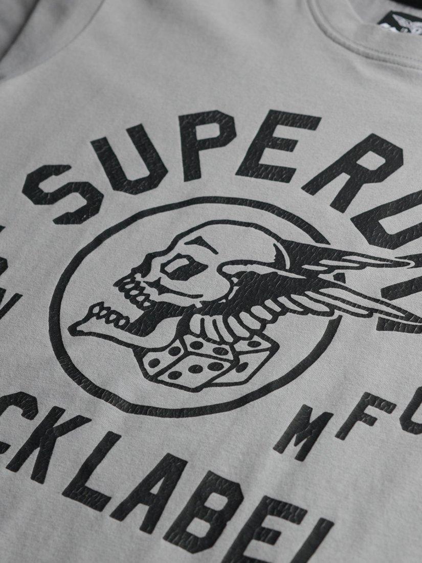 Product image 4 of 4, which shows Superdry Cotton Regular Fit Black Label T-Shirt, Charcoal, S