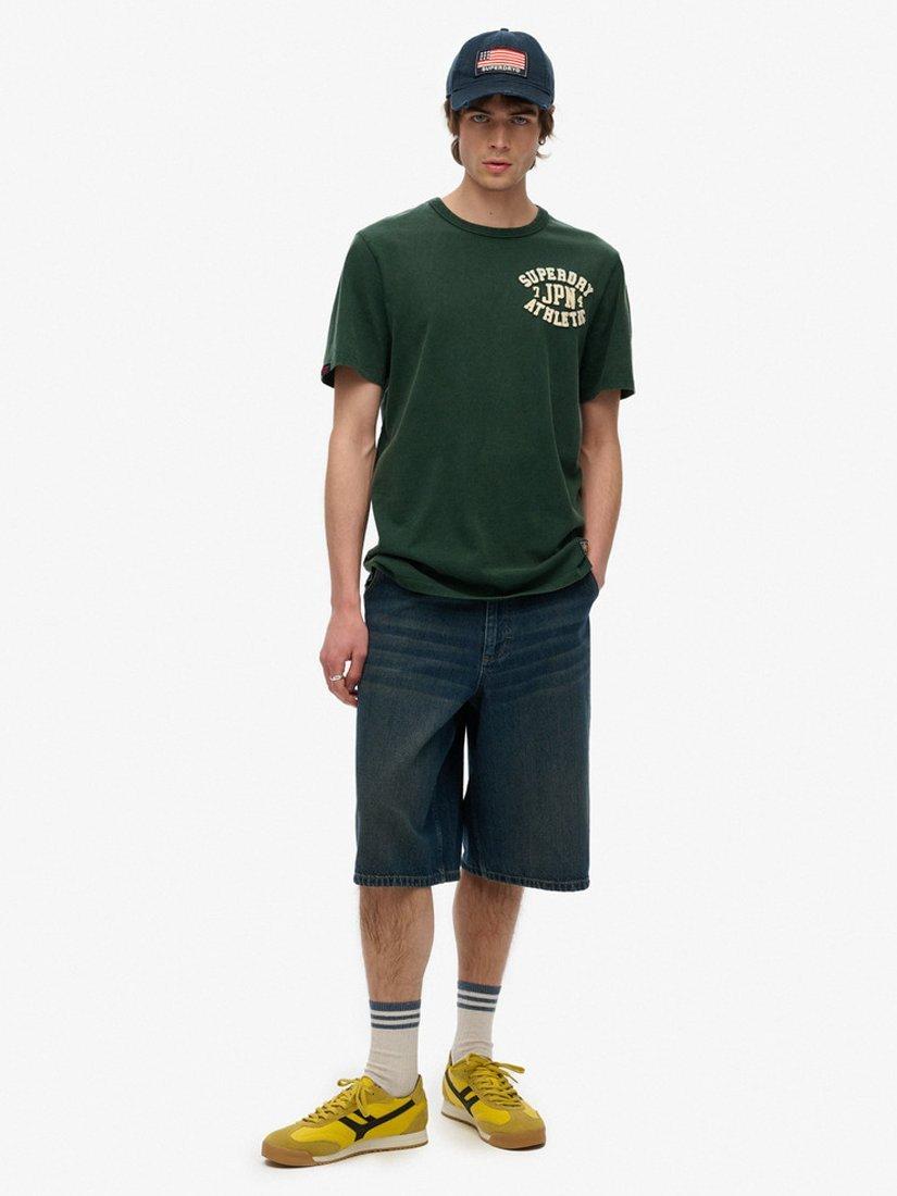 Product image 3 of 4, which shows Superdry Vintage Athletic Cotton T-Shirt, Enamel Green, S