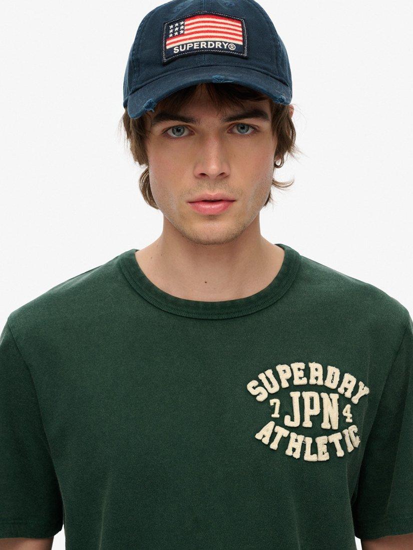 Product image 4 of 4, which shows Superdry Vintage Athletic Cotton T-Shirt, Enamel Green, S