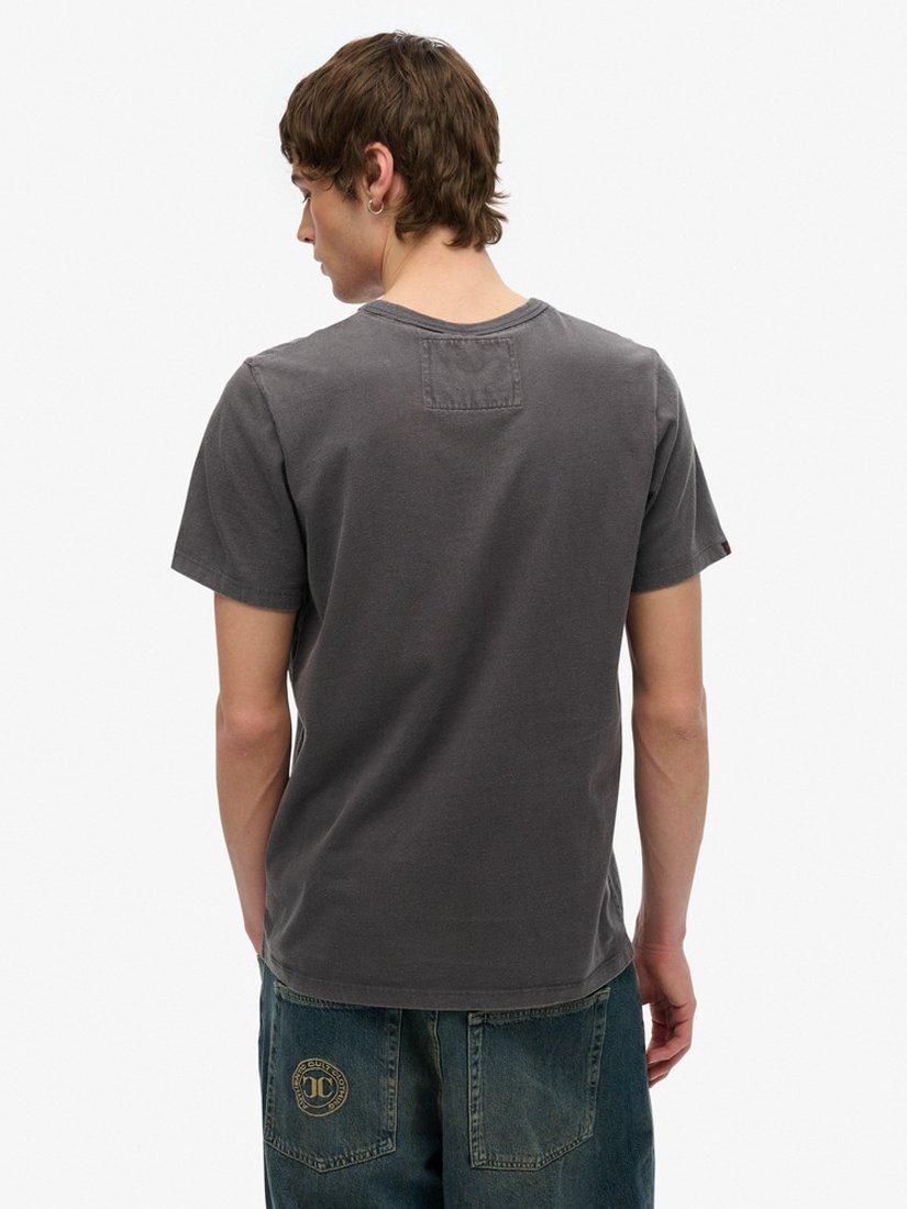 Product image 2 of 4, which shows Superdry Vintage Athletic Cotton T-Shirt, Graphite Black, S