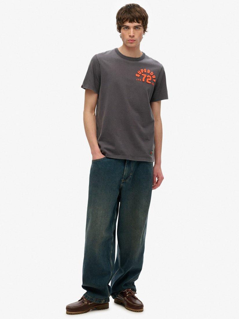 Product image 3 of 4, which shows Superdry Vintage Athletic Cotton T-Shirt, Graphite Black, S