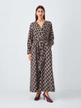 John Lewis Cotton Wrap Check Maxi Dress
