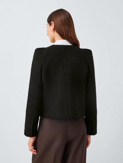 John Lewis Boucle Wool Blend Jacket - view 2, Black