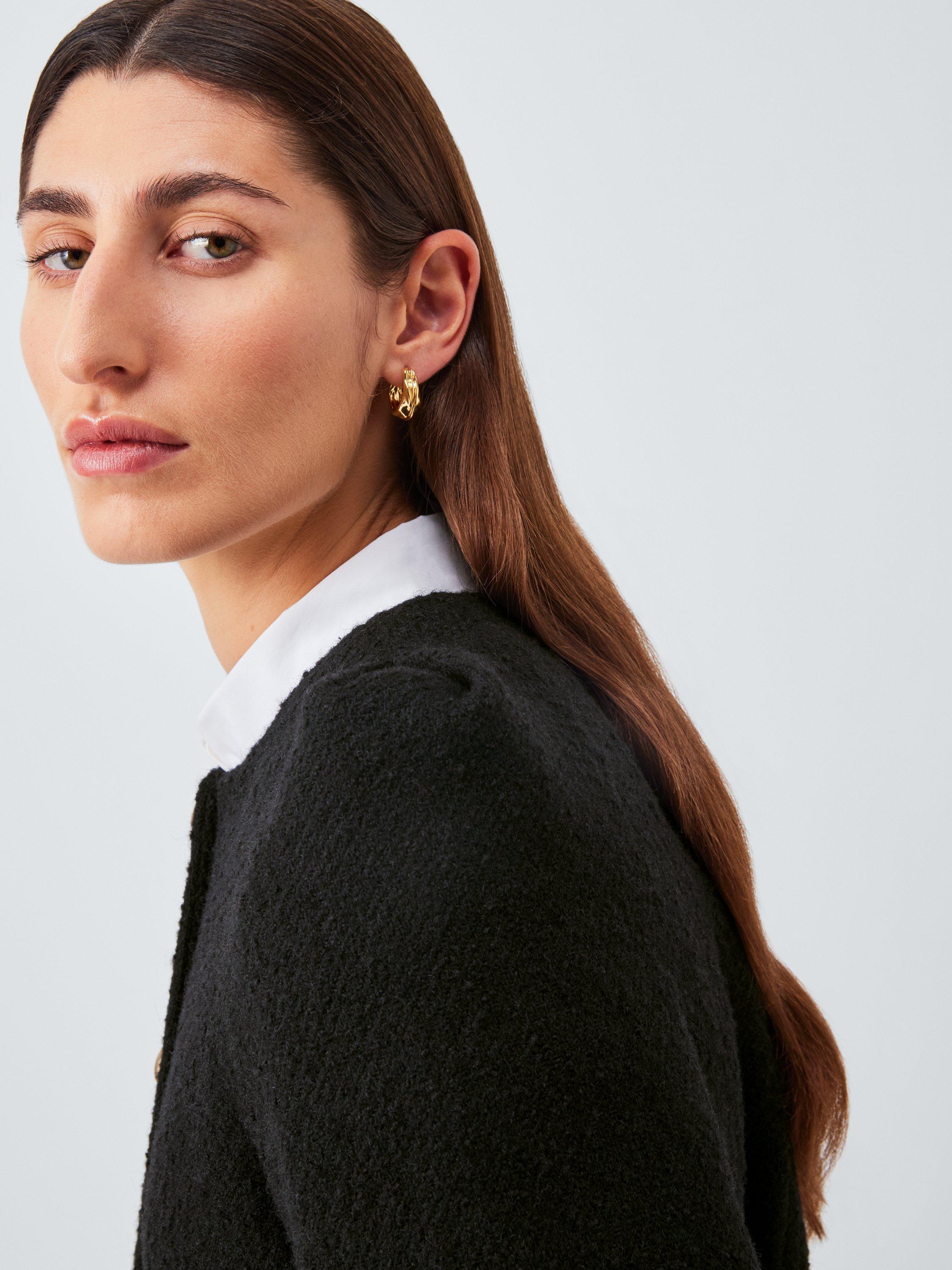 Product image 5 of 6, which shows John Lewis Boucle Wool Blend Jacket, Black, 10