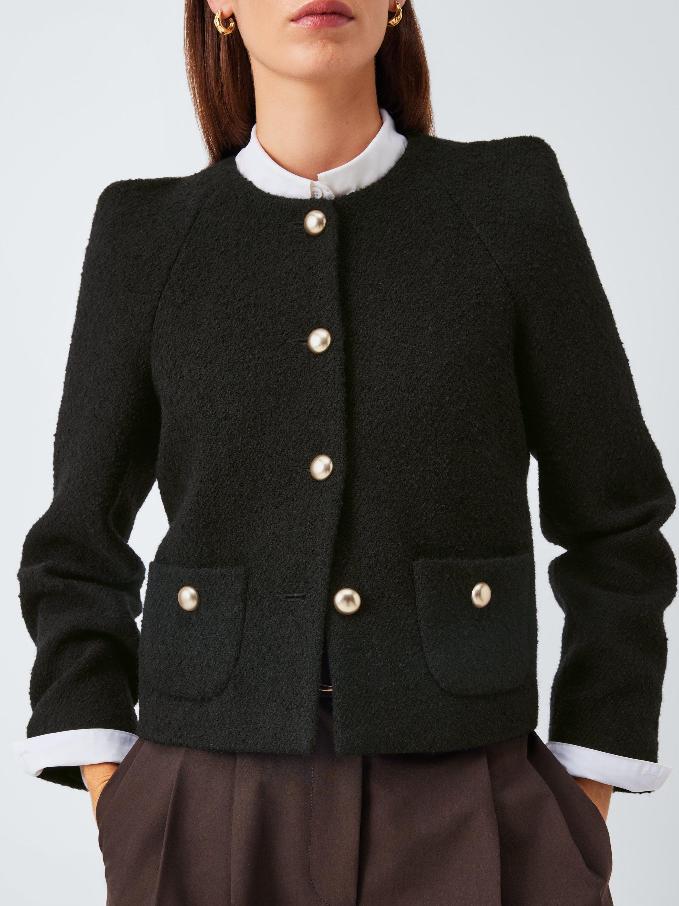 Product image 6 of 6, which shows John Lewis Boucle Wool Blend Jacket, Black, 10