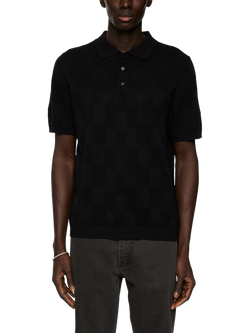 J.Lindeberg Reymond Short Sleeve Stacked Bridge Polo Shirt, Moonbeam, Black