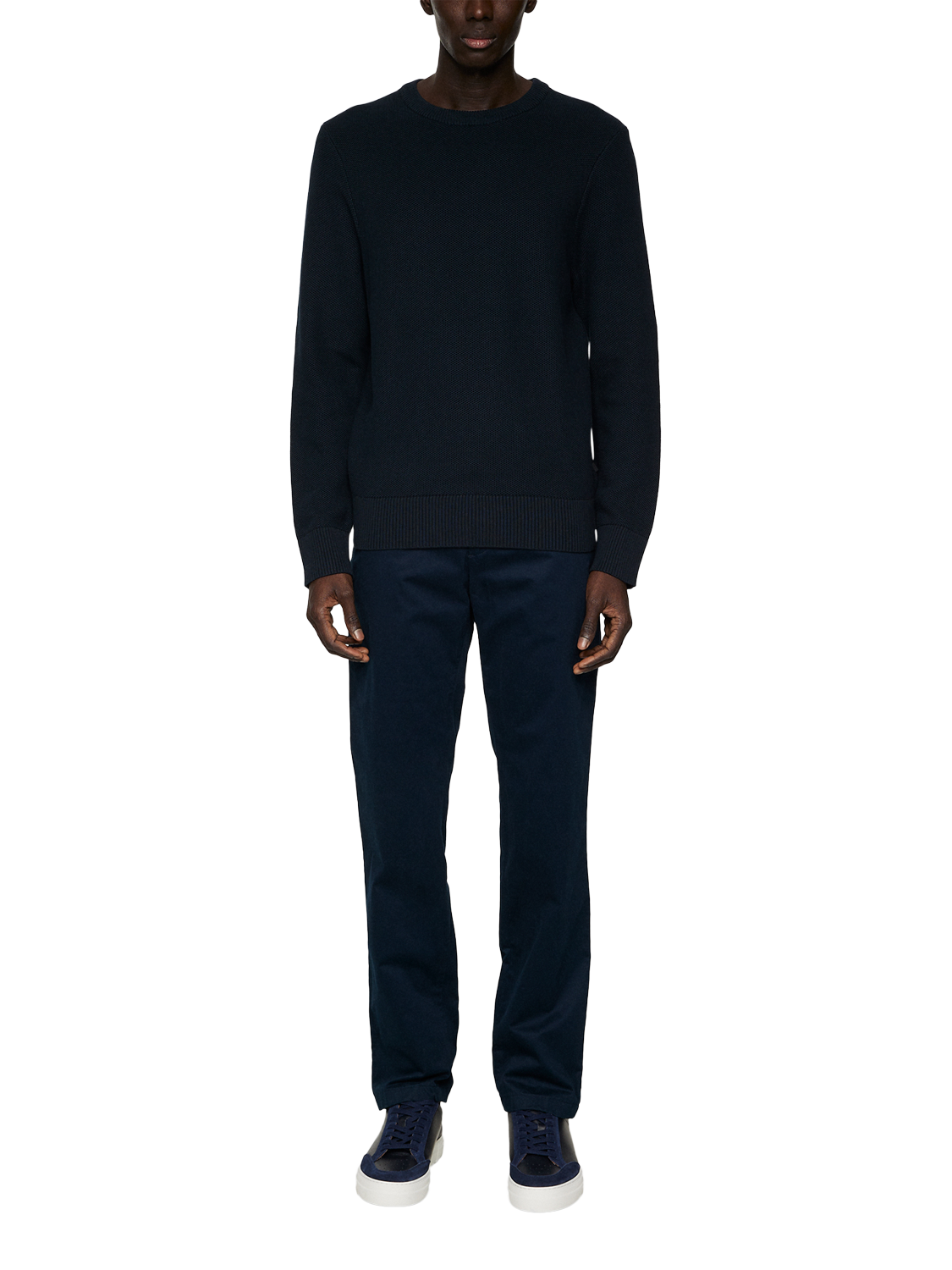 Product image 3 of 5, which shows J.Lindeberg Arthur Knit Organic Cotton Sweater, Navy, S