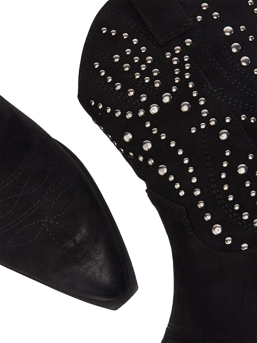 Product image 5 of 5, which shows Moda in Pelle Okes Studded Cowboy Boots, Black, 3