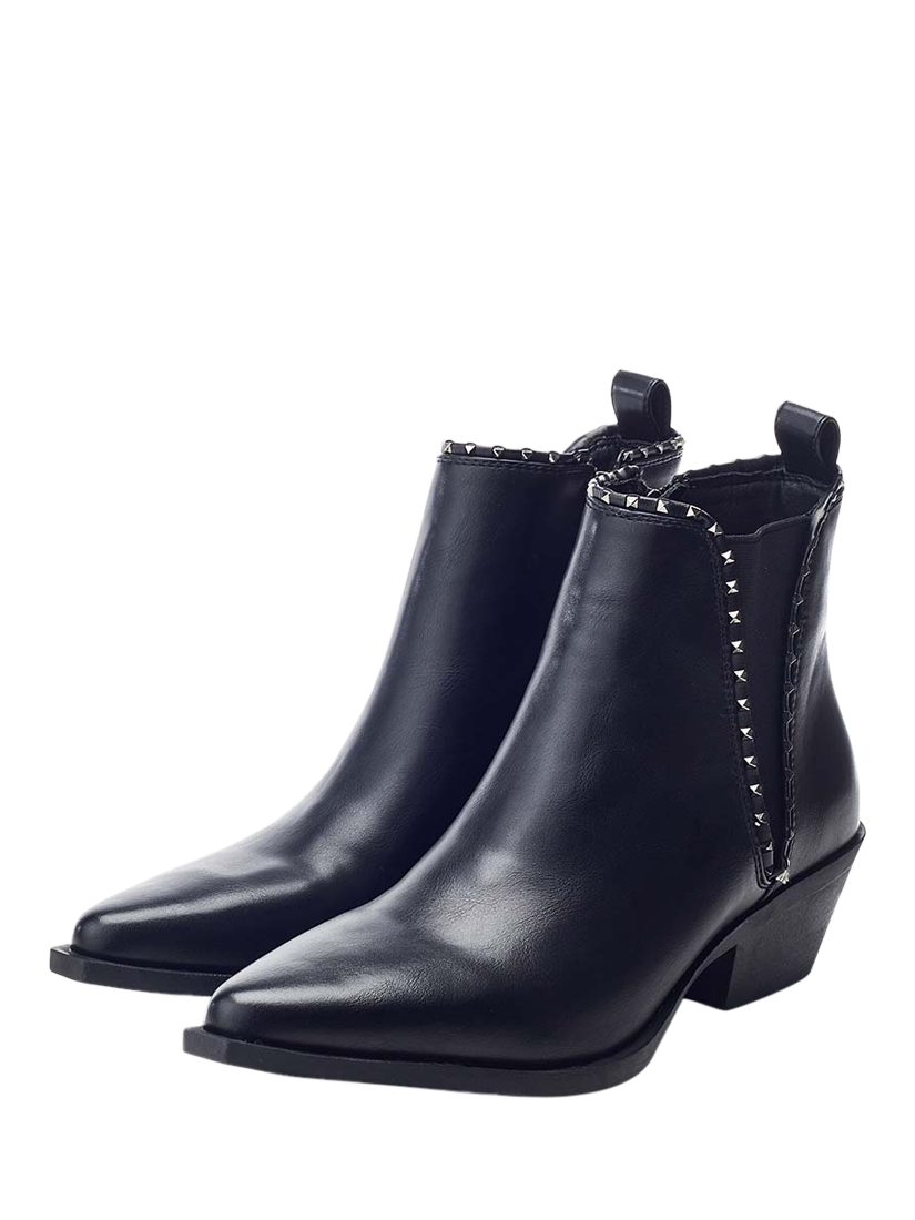 Product image 2 of 4, which shows Moda in Pelle Perah Cuban Heel Ankle Boots, Black, 3