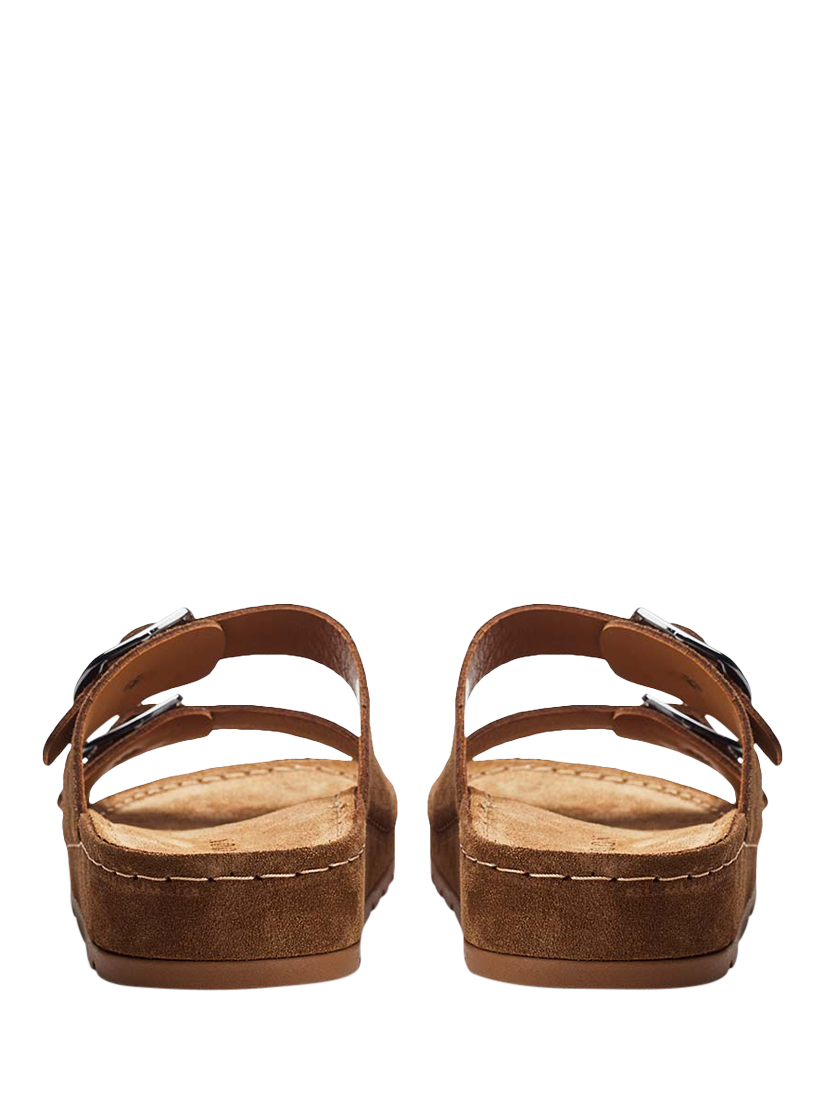Product image 3 of 4, which shows Moda in Pelle Shoon Elate Leather Two-Bar Cork Mules, Tan, 3