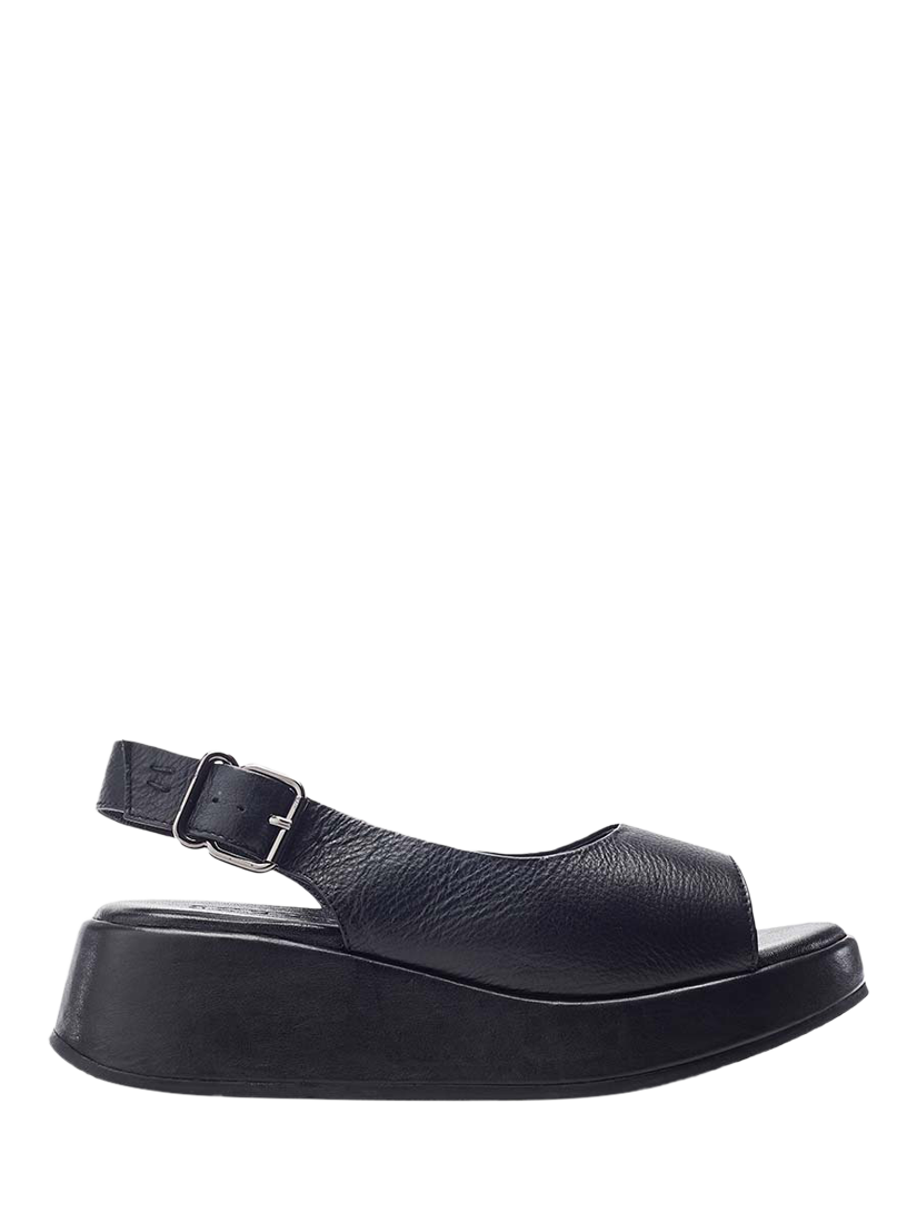 Moda in Pelle Shoon Gorge Leather Slingback Low Wedge Sandals, Black