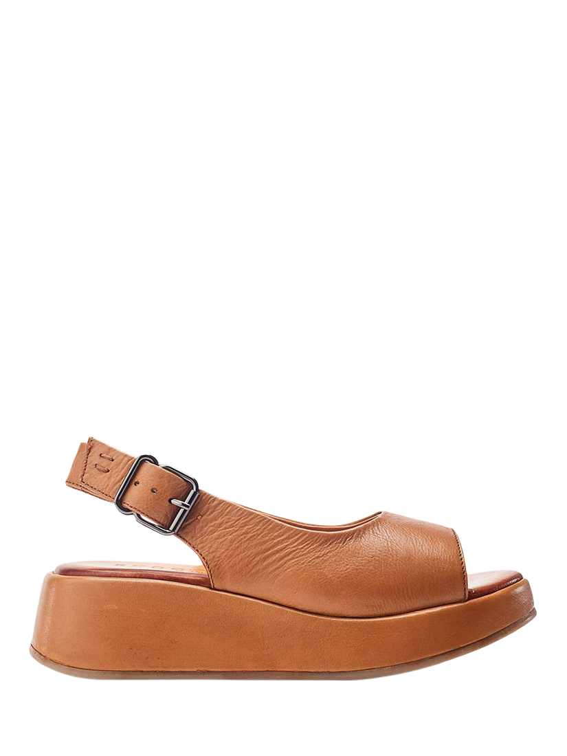 Moda in Pelle Shoon Gorge Leather Slingback Low Wedge Sandals, Tan